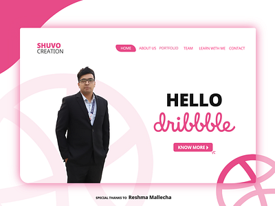 Hello Dribbble personal website portfolio ui design welcome ui