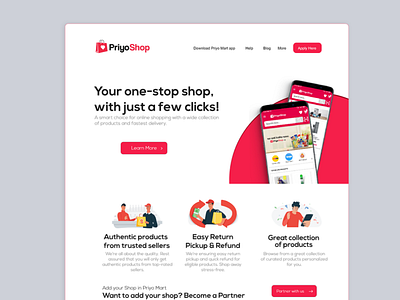 PriyoMart Business Website Ui Design Concept