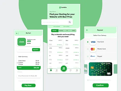 Domain/Hosting Buying App Ui Design app design hosting app design product design shuvo creation ui ui design ui ux design