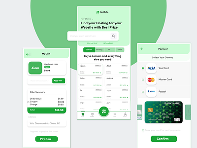 Domain/Hosting Buying App Ui Design app design hosting app design product design shuvo creation ui ui design ui ux design