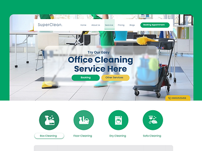 Office Cleaning Service Homepage Website Ui Design