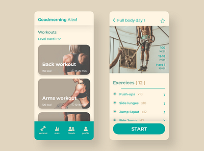 Daily UI Challenge #41 - Workout app app app design athlete challenge daily dailyui gym hipster training ui uidesign workout