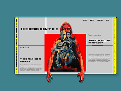 The dead don't die apocalypse film film poster jarmusch landing page movie ui userinterface userinterfacedesign web webdesign webpage zombies