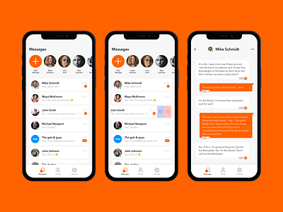 Direct messaging / DAILY UI 005 app button chat daily ui dailyui direct messaging facebook messenger gradient ios message messenger orange private message shadow ui uiux ux whatsapp