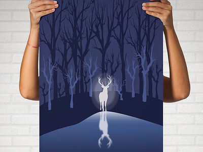 Patronus poster art blue deer design harry potter minimalist patronus poster posters