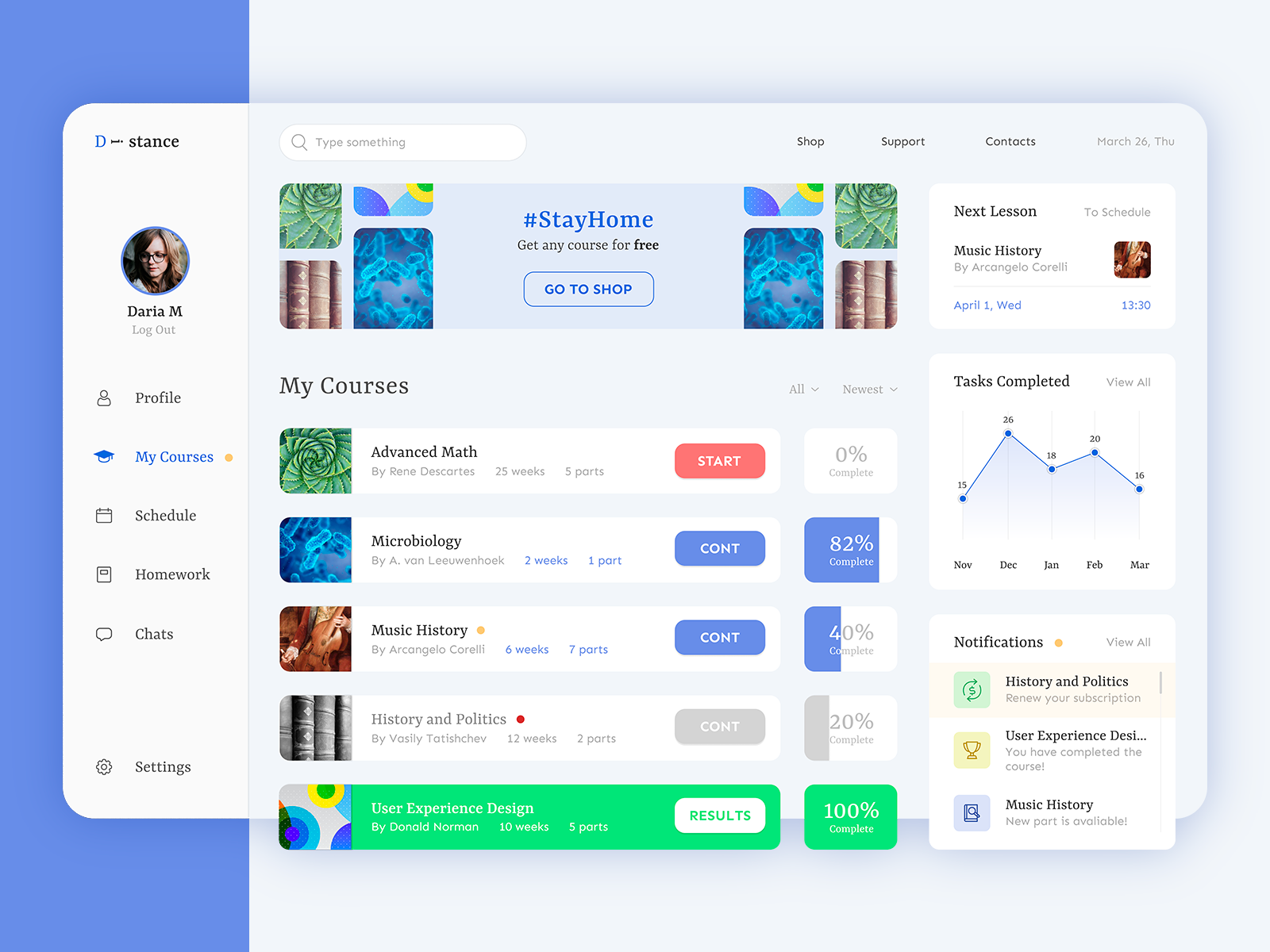 Distance - Education Platform Concept by Daria Maiorkina on Dribbble