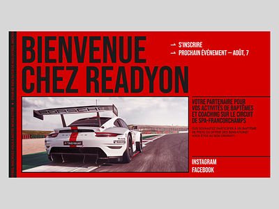 readyon.be redesign concept brutalism cars concept design first main minimal race red screen ui