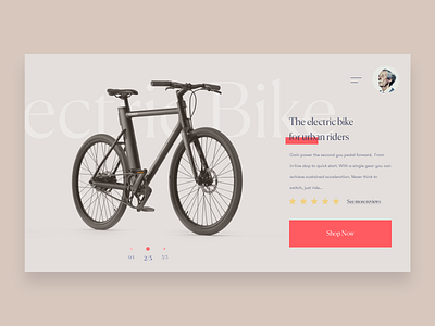 Electric Bike Concept interface responsive shopping ui