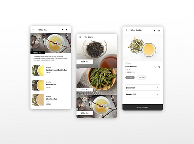 Tea Source android app ecommerce mobile ui ui ux design uiux