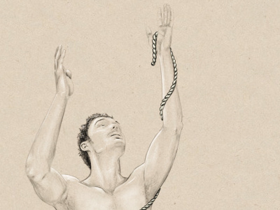 Bound digital drawing graphite illustration lindapedersen naked