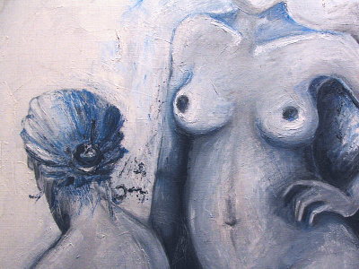 Blue Women blue canvas lindapedersen oil personal women