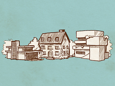 3 houses architecture houses illustration