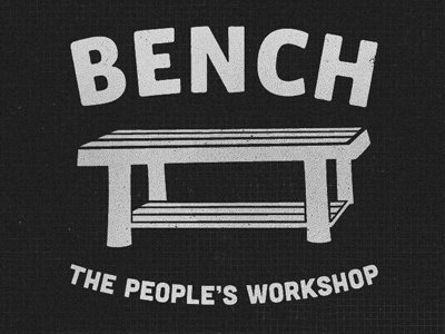 Bench logo with tagline bench branding cubana furniture identity logo table texture vista sans workbench workshop