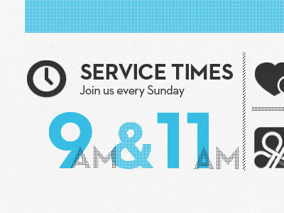 Service Times church dots kingsway neutraface 2 service texture times ux web