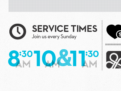 Service Times 2 church dots kingsway neutraface 2 service texture times ux web