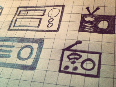 Radio drawing icon pencil radio sketch symbol tech