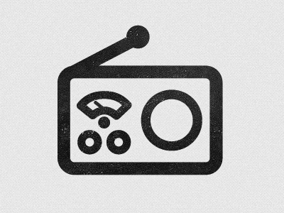 Radio icon logo radio simple symbol tech texture