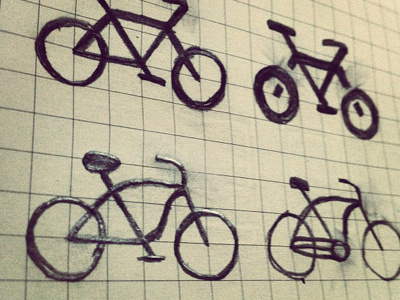 Bicycle Sketches bicycle bike cycle icon paper pencil sketch symbol