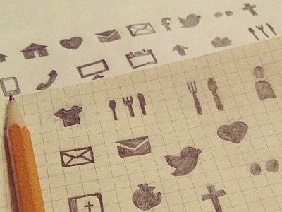 Hand Drawn Icons hand drawn icons paper pencil sketch