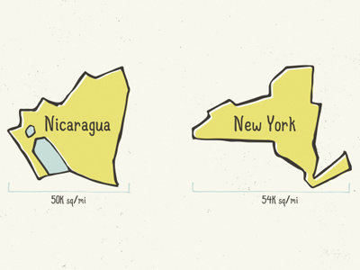 Nicaragua ≤ New York drawn hand illustration info graphic new york nicaragua renacer