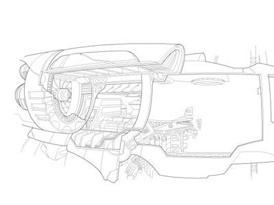 Godspeed Lines illustration schematic spaceship