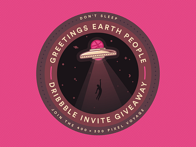 Dribbble Invitation Giveaway! badge dribbble illustration invite space stars workhorse