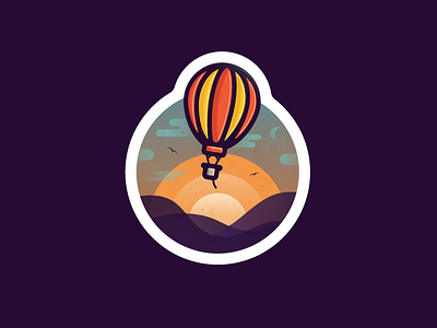 Hot Air Balloon Ride hot air balloon illustration stickermule summer