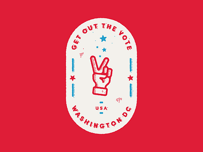 Get Out The Vote america badge election get out the vote go vote hand peace poster usa