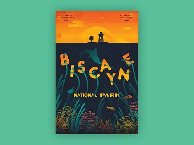Type Hike - Biscayne National Park biscayne illustration national park poster type type hike