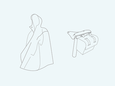 Pagoda Icons bike icons illustration poncho