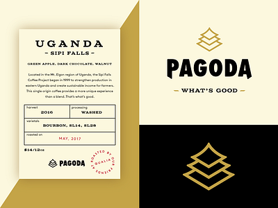 Pagoda Coffee branding coffee identity label logo mark