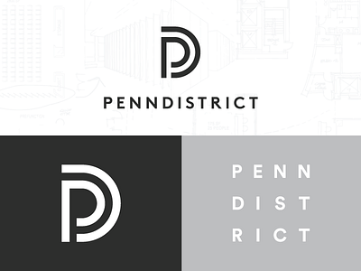 Penn District logo logotype type typography