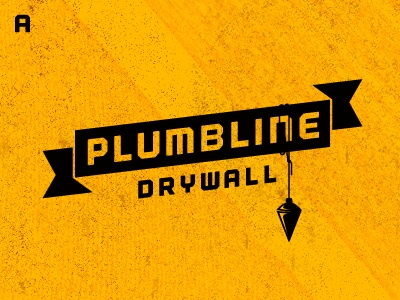 Plumbline Drywall Logo identity logo typography