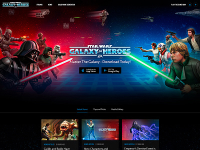 Star Wars Galaxy of Heroes ea responsive design star wars star wars galaxy of heroes ui design ux design