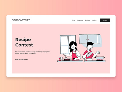 Food Factory art cooking cooking website design flat food minimal modern ui user interface ux web web design website website design