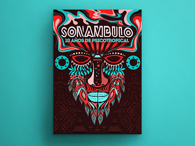 Sonámbulo graphic design music poster psicotropical