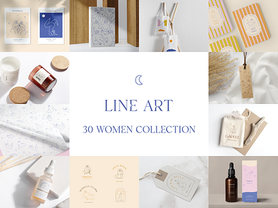 ✨New✨ 30 women collection art assets branding illustration line patterns silhouette vector woman women