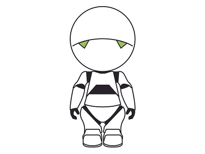 Marvin the Paranoid Android android depressed hitchhikers guide illustration marvin robot sad