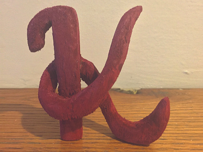 Wooden K - Hand Carved