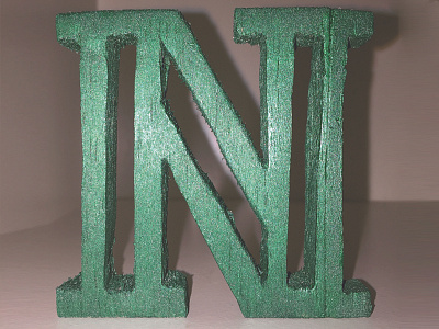 Wooden N - Hand Carved alphabet carve hand carve hand drawn handmade type letter type typography wood wooden