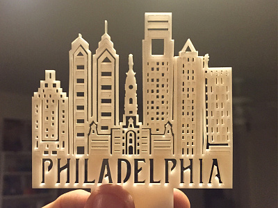 Philly Skyline Night Light laser laser cut laser cutting lighting night light philadelphia philly skyline