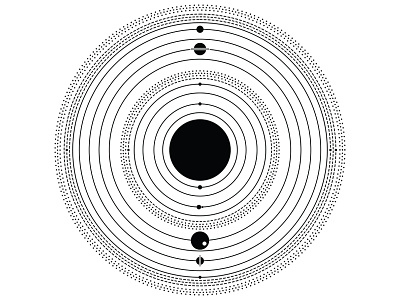 Solar System asteroids circles dots illustration lines planets solar solar system