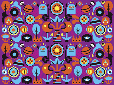 Monsters Pattern character character art colorful icon illustration illustrator pattern playful