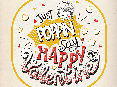 Happy Valentine 2014 Final card cute hand lettering illustration lettering love type typography valentine