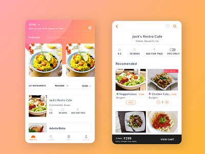 Food App Design adobexd android design app appdesign branding design designstudio foodapp minimal uidesign uidesigner ux