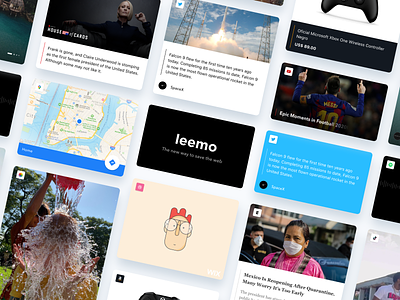 Leemo - A new way to save the web brand design branding cards design figma instapaper pocket ui ux