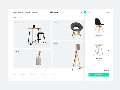 furniture website design clean ecommerce furniture loft minimal online store purity ui user interface ux
