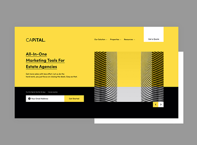 CAPITAL. landing page design 2d branding design flat illustration logo minimal mockup real estate ui website