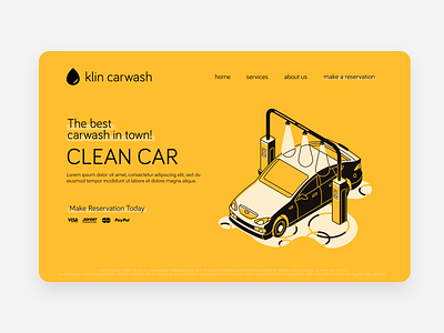 klin carwash concept branding design logo design mockup website