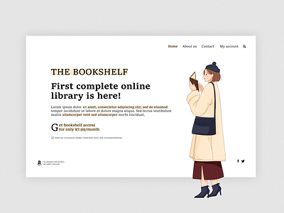The Bookshelf 2d amazon kindle book branding design ebook ebook cover illustration kindle minimal minimalist ui vector web website